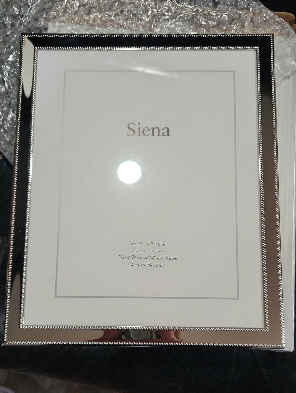 Siena Silver Plate Beaded Metal Picture Frame